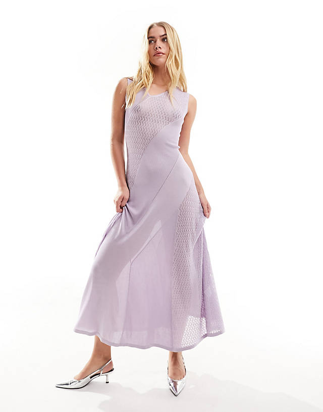 & Other Stories - variegated knitted midi dress in soft violet