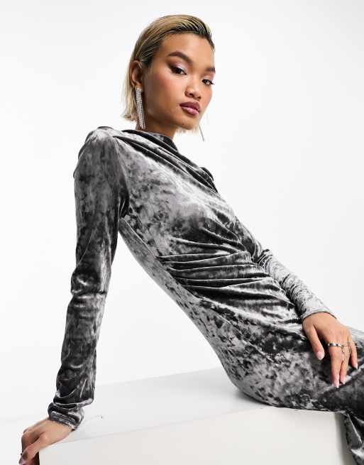 Grey 2025 velvet dress