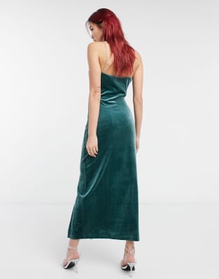 rhinestone embellished velvet midi dress