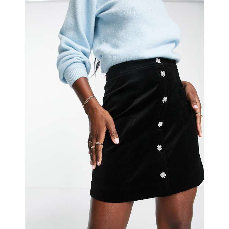 Velvet 2025 button skirt