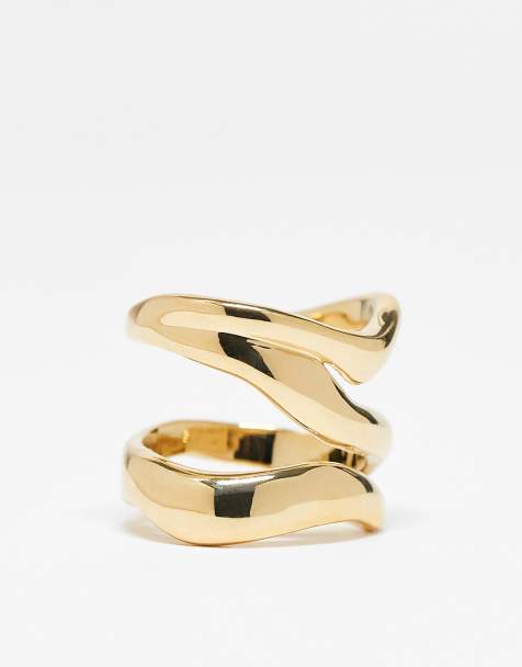 & Other Stories – Verdrehter, dreireihiger Metall-Ring in Gold - view 1