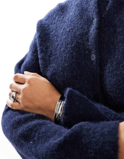 & Other Stories - Vest van alpaca wolmix met knopen in donkerblauw, 2 van 4
