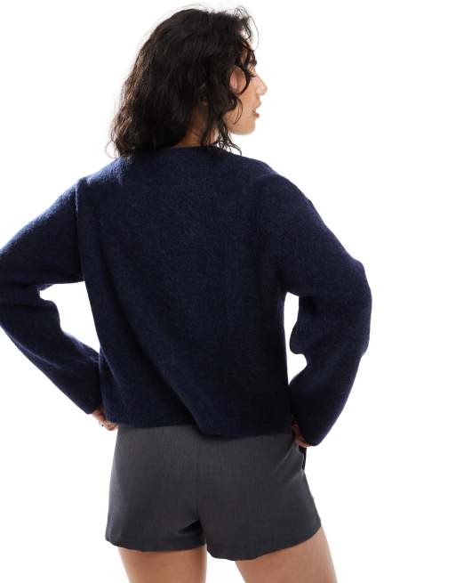 & Other Stories - Vest van alpaca wolmix met knopen in donkerblauw, 3 van 4