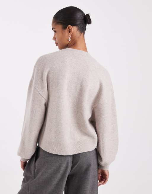 & Other Stories vest van gevilte wol in havermoutkleur, 4 van 4