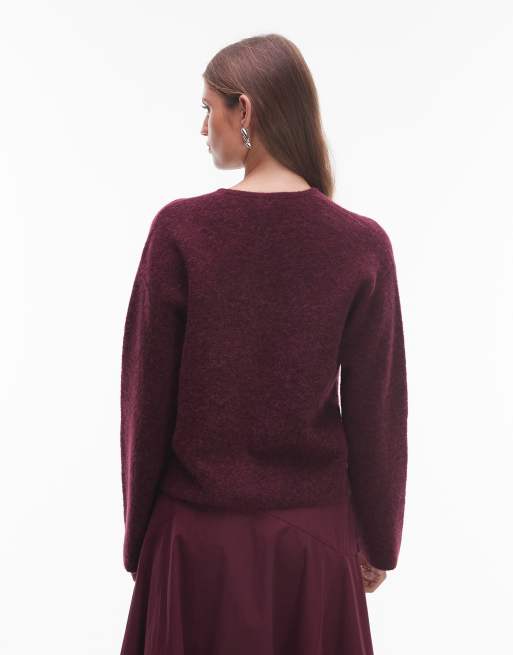 & Other Stories - Vest van mohair- en wolmix in bordeauxrood, 4 van 4
