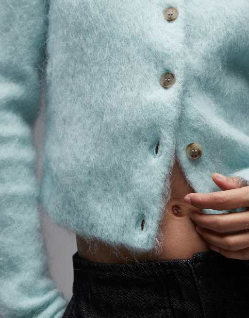 & Other Stories - Vest van mohair en wolmix in turquoise blauw, 4 van 4