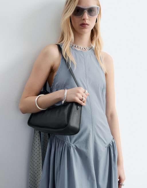 & Other Stories - Vestido largo gris con cintura baja fruncida, 2 de 4