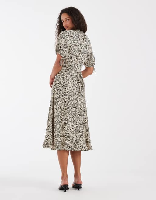 & Other Stories - Vestido midi negro abotonado con estampado floral , 4 de 4