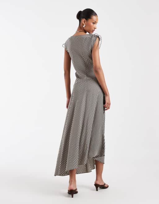 & Other Stories - Vestido veraniego azul oscuro a cuadros vichy, 3 de 4
