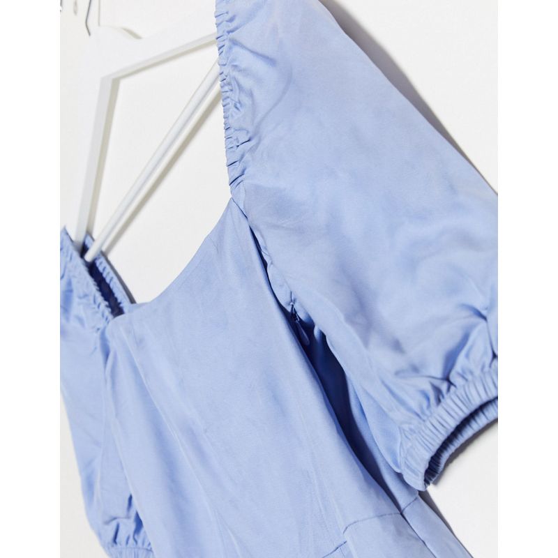 zuH40 Donna & Other Stories - Vestito corto blu fiordalico con spalle appariscenti