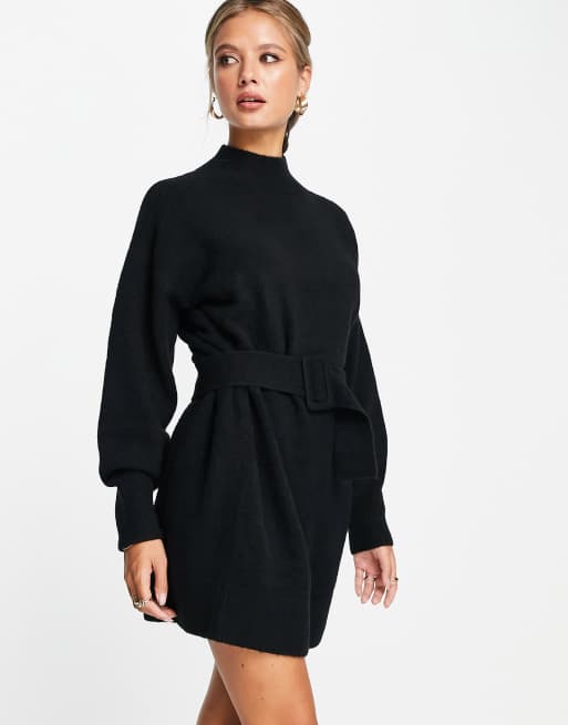 & Other Stories - Vestito corto in maglia nero con cintura, 3 di 4