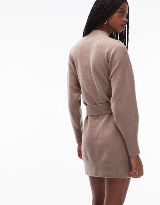 & Other Stories - Vestito in maglia beige con cintura, 3 di 4