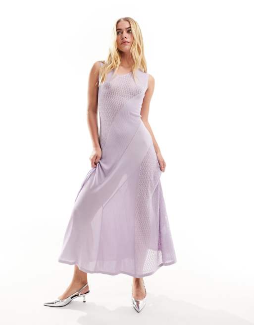 & Other Stories - Vestito midi in maglia color viola tenue