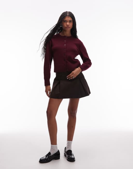 & Other Stories – Vinröd kofta med knäppning framtill i ylletyg, 2 av 4