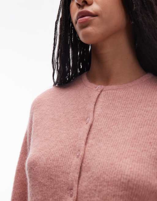 & Other Stories - Vintage-lyserød cardigan med knapper foran i alpaka- og uldblanding , 2 af 4