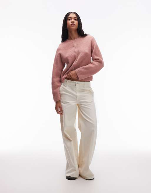 & Other Stories - Vintage-lyserød cardigan med knapper foran i alpaka- og uldblanding , 3 af 4