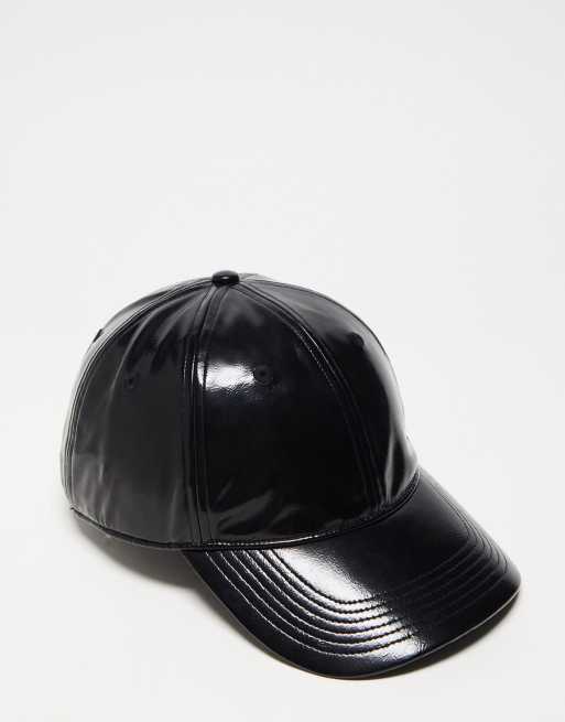 Black store pleather cap