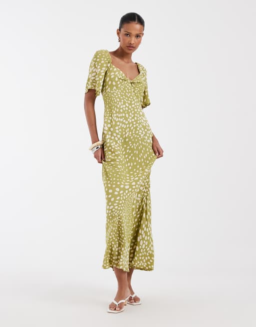 slim fit dress slacks & Other Stories Blue Polka Dot Midi Dress size 8  Follow The Clothes