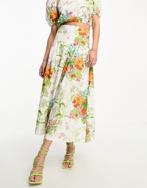 & Other Stories volume maxi skirt in tropical floral - part of a set