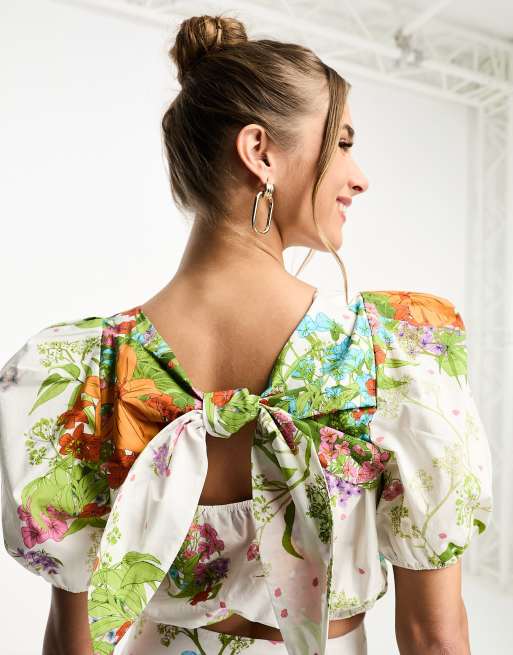 & Other Stories volume sleeve blouse in tropical floral - part of