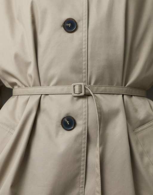 & Other Stories volume trench coat with back detail in beige, 3 of 4