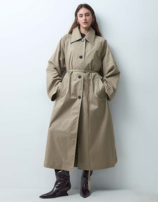 & Other Stories voluminöser Trenchcoat mit Rückendetail in Beige, 2 von 4