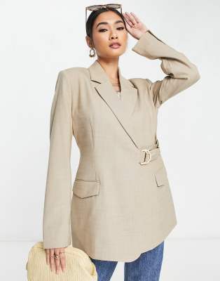 & Other Stories waist detail blazer in beige (part of a set)