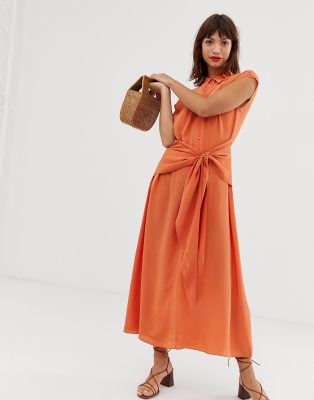 & other stories waist knot midi dress