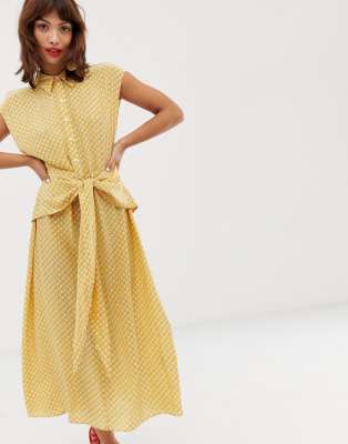 other stories waist knot midi dress