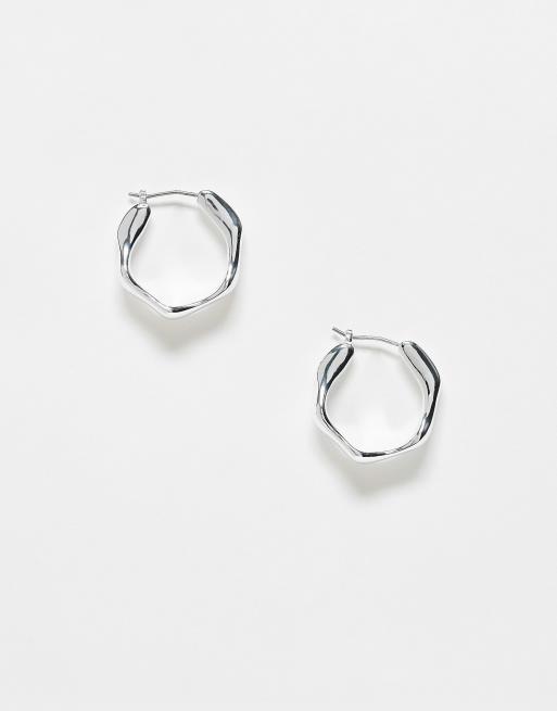 & Other Stories wavy hoop earrings in silver