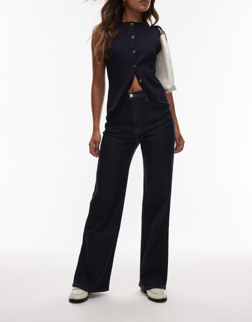 & Other Stories – Weite Jeans in hellblauer Waschung mit schrägen Taschen