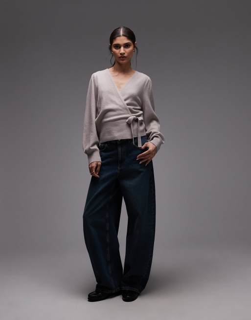 & Other Stories – Wickel-Strickjacke aus reiner Wolle in Maulwurfbraun, 3 von 4
