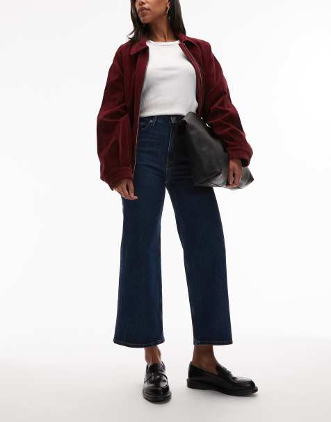 & Other Stories wide cut crop jeans in blue medium dusty