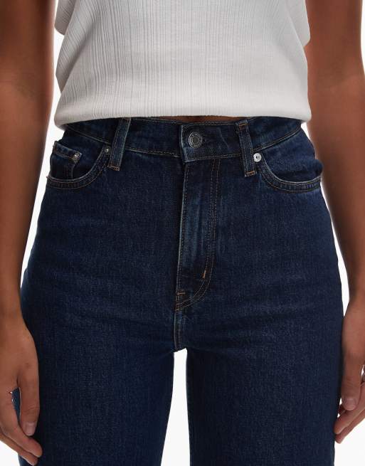 & Other Stories wide cut cropped jeans in blue medium dusty, 4 of 5