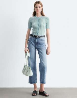 & Other Stories Wide Fit Cropped Jeans In Blue