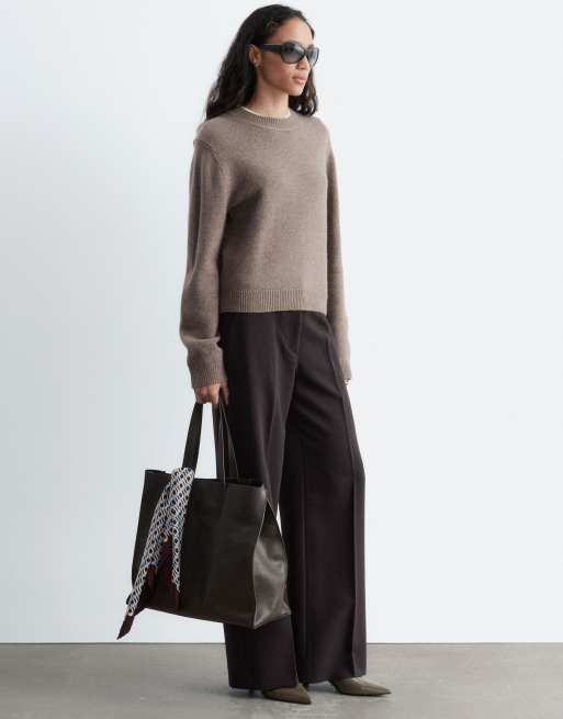 & Other Stories Wide-Leg-Hose mit Naht vorn in Braun, 4 von 5