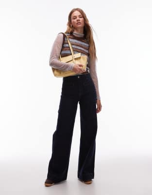 & Other Stories Wide Leg Jeans With Jet Pockets In Black