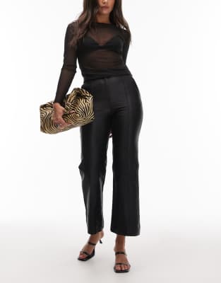 & Other Stories Wide Leg Satin Pants In Black