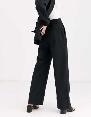 black tailored pants