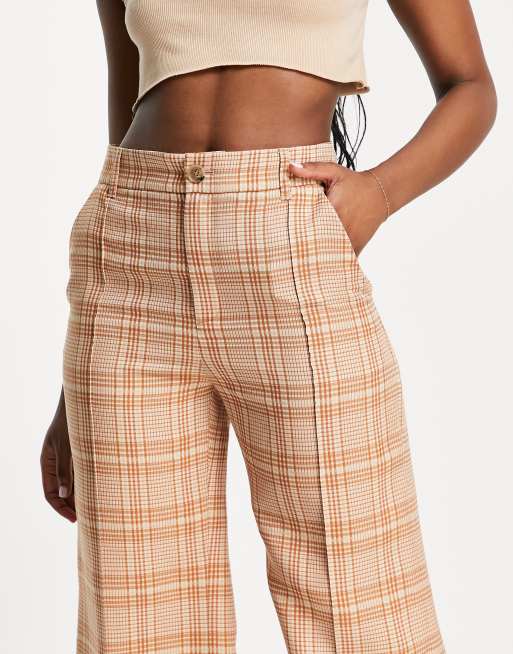 Beige tartan sale pants