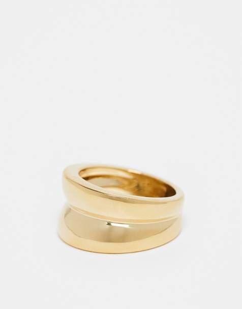 & Other Stories wide sculpt ring in gold - view 1