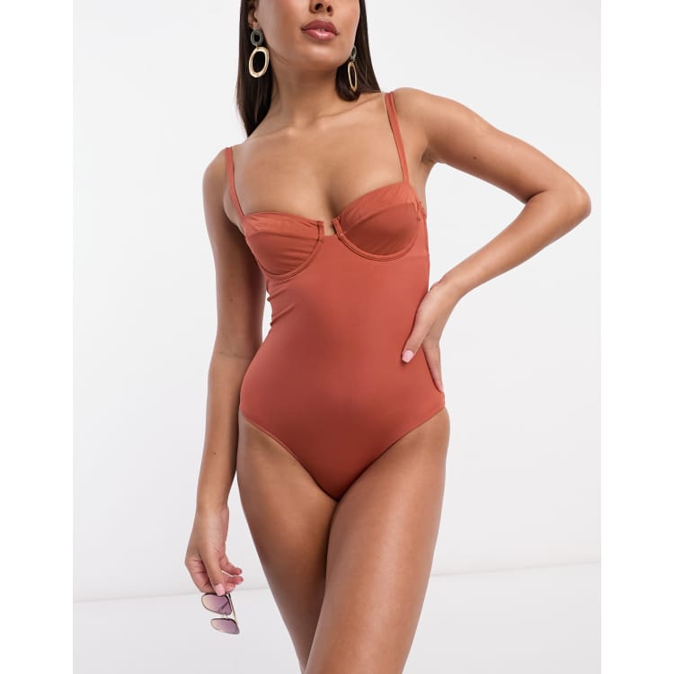 & Other Stories wired swimsuit in rust | ASOS