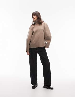 & Other Stories - Woll-Bomberjacke in Mokkabraun mit Trichterkragen-Brown