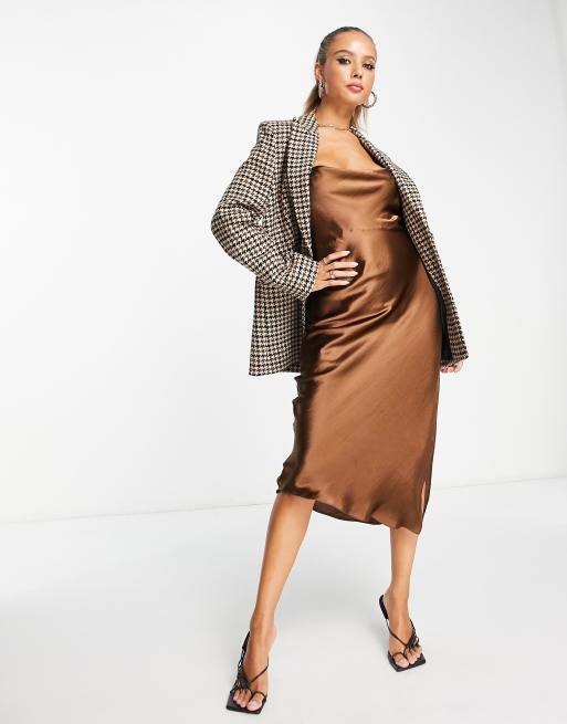& Other Stories - Wollen blazer in bruine pied-de-poule, deel van co-ord set, 2 van 4