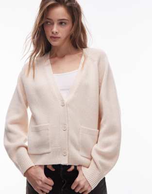 & Other Stories - Wollmix-Strickjacke in Beige mit aufgesetzten Taschen-Neutral