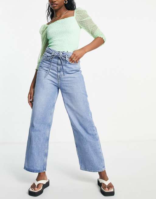 & Other Stories - Wonder - Jeans a vita alta a fondo ampio in cotone blu oakman - LBLUE