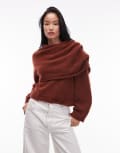 [Other Stories] & Other Stories wool alpaca swaddled drape sweater in brown M BROWN