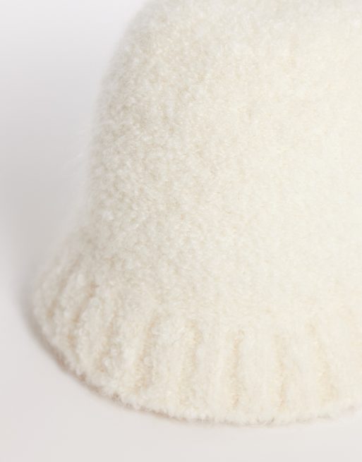 & Other Stories wool and mohair blend bucket hat in white, 3 of 3