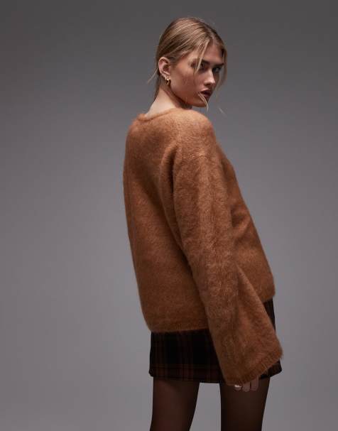 & Other Stories wool and mohair blend drop shoulder jumper in camel - view 1