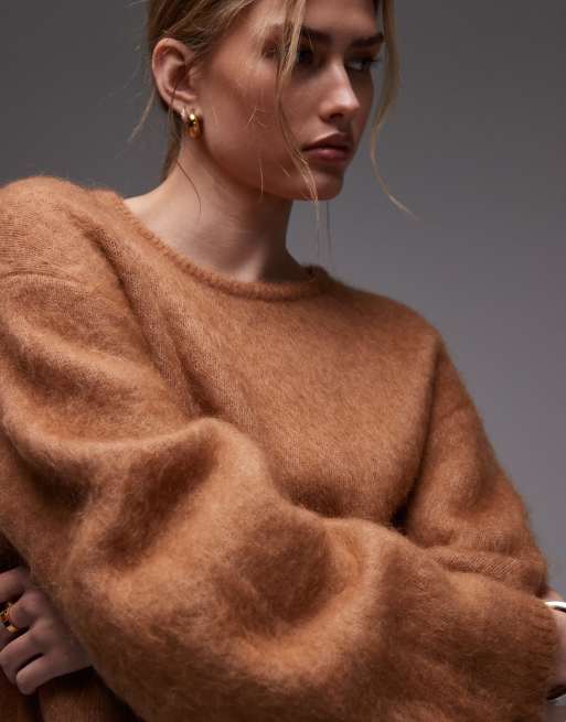 & Other Stories wool and mohair blend dropped shoulders sweater in beige , 2 of 4